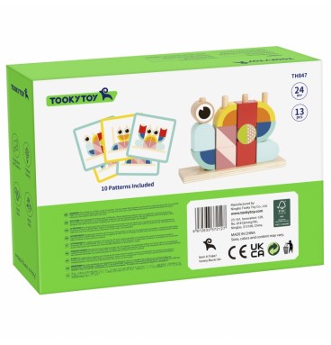 TOOKY TOY kūrybingi mediniai 3D kosminiai kaladėlės krabas