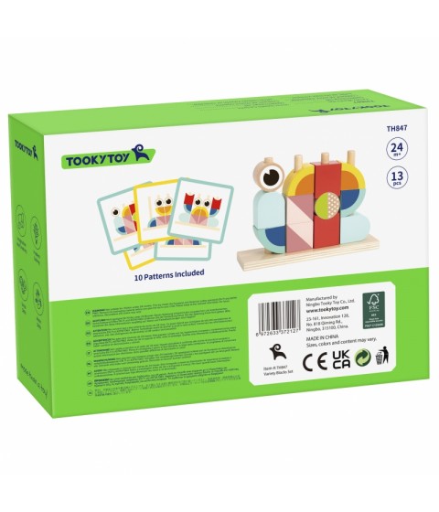 TOOKY TOY kūrybingi mediniai 3D kosminiai kaladėlės krabas