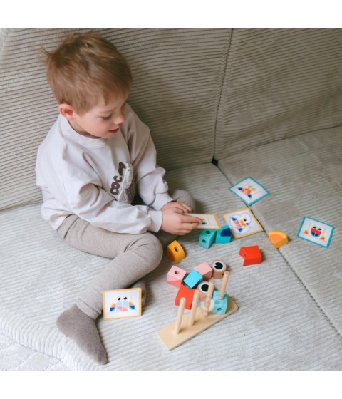TOOKY TOY kūrybingi mediniai 3D kosminiai kaladėlės krabas
