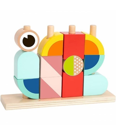 TOOKY TOY kūrybingi mediniai 3D kosminiai kaladėlės krabas