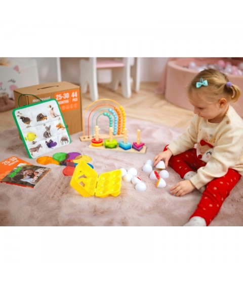 TOOKY TOY Žaislų dėžutė XXL Montessori edukacinė 7in1 sensorinė dėžutė 25-30 mėnesių