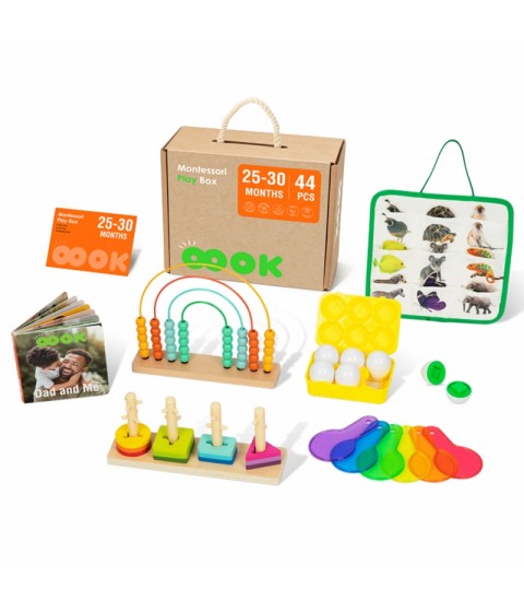 TOOKY TOY Žaislų dėžutė XXL Montessori edukacinė 7in1 sensorinė dėžutė 25-30 mėnesių