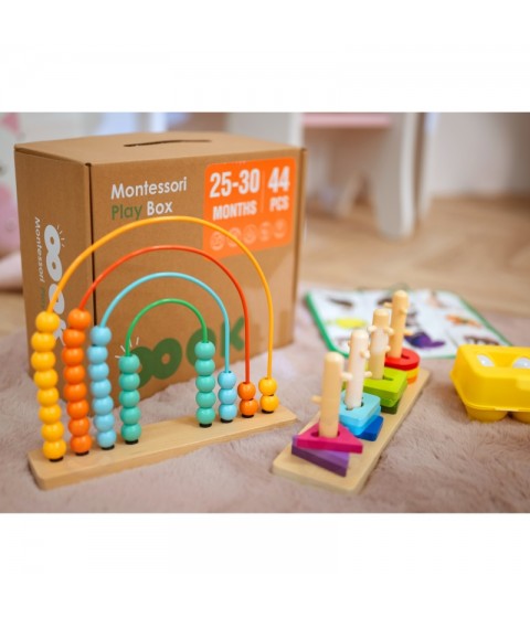 TOOKY TOY Žaislų dėžutė XXL Montessori edukacinė 7in1 sensorinė dėžutė 25-30 mėnesių