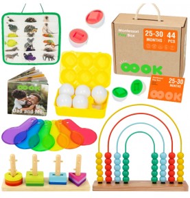 TOOKY TOY Žaislų dėžutė XXL Montessori edukacinė 7in1 sensorinė dėžutė 25-30 mėnesių
