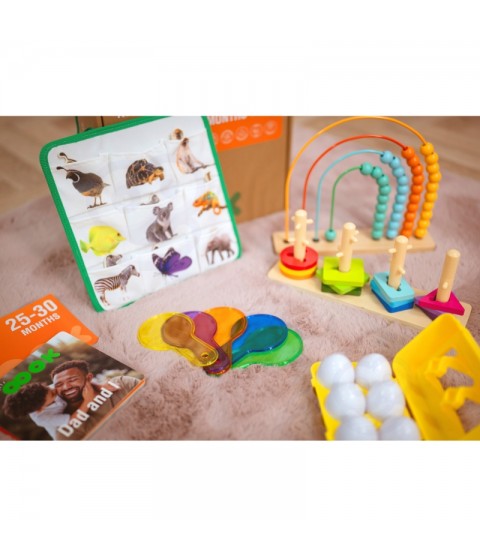 TOOKY TOY Žaislų dėžutė XXL Montessori edukacinė 7in1 sensorinė dėžutė 25-30 mėnesių