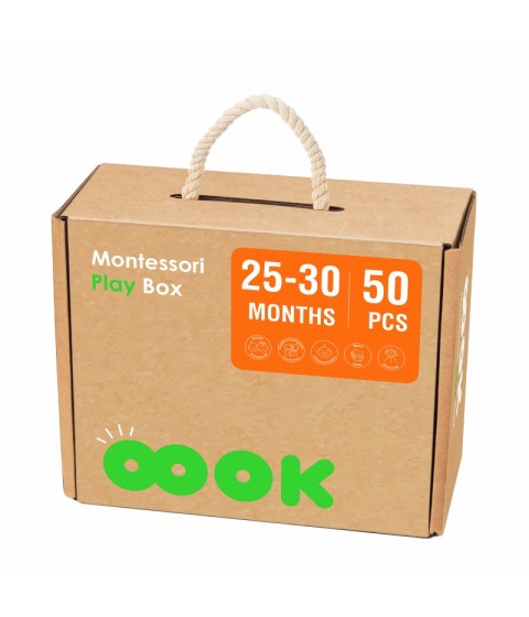 TOOKY TOY Žaislų dėžutė XXL Montessori edukacinė 7in1 sensorinė dėžutė 25-30 mėnesių