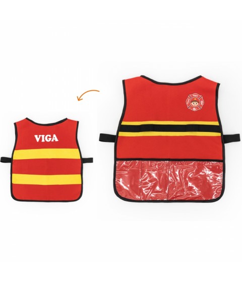 VIGA Mažojo ugniagesio liemenės rinkinys + mediniai aksesuarai (8 vnt.)