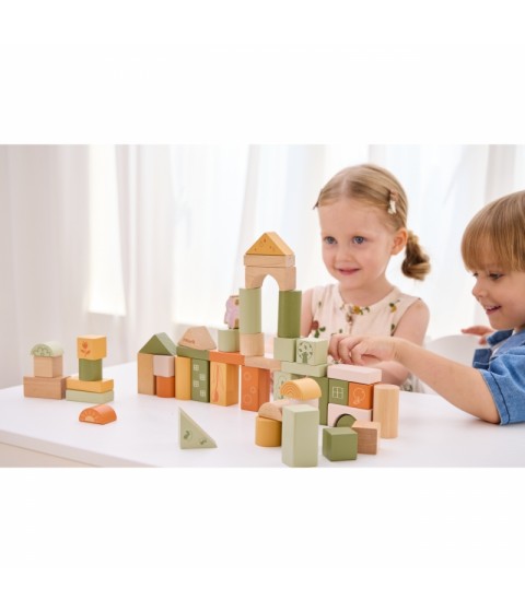 VIGA PolarB mediniai kaladėlės Montessori gyvūnai 50 vnt.