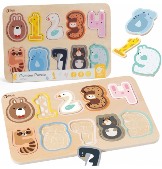 CLASSIC WORLD medinė skaičių dėlionė Montessori skaičiai 11 vnt.