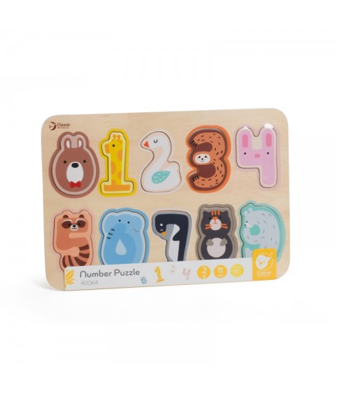 CLASSIC WORLD medinė skaičių dėlionė Montessori skaičiai 11 vnt.