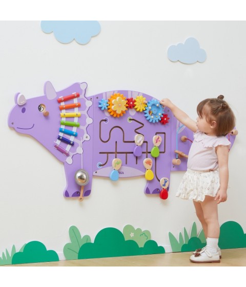 VIGA medinė sensorinė-manipuliacinė lenta EDU Triceratops