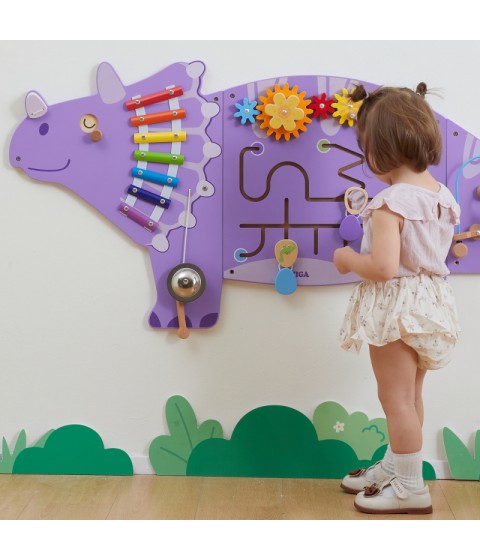 VIGA medinė sensorinė-manipuliacinė lenta EDU Triceratops