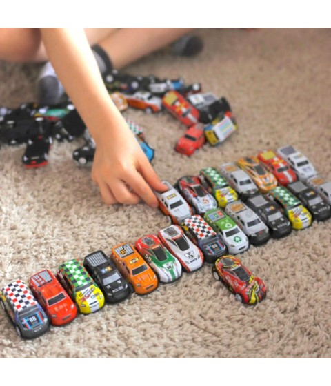 WOOPIE lenktyninių automobilių rinkinys, automobiliai dėžėje, 50 vnt.