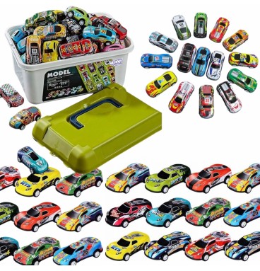 WOOPIE lenktyninių automobilių rinkinys, automobiliai dėžėje, 50 vnt.