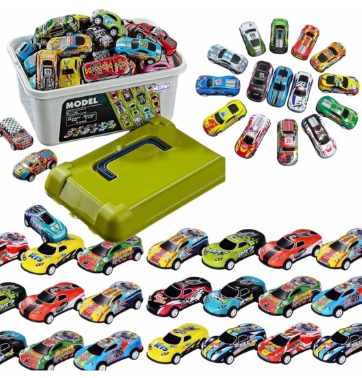 WOOPIE lenktyninių automobilių rinkinys, automobiliai dėžėje, 50 vnt.