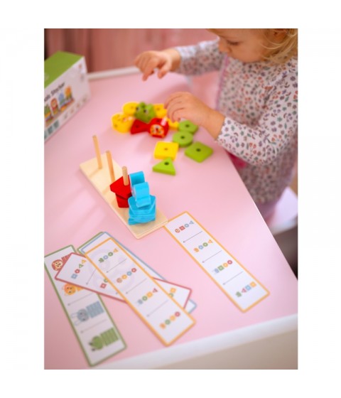 WOOPIE GREEN Montessori dėlionė Piramidė Gyvūnai 27 detalės FSC