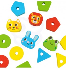 WOOPIE GREEN Montessori dėlionė Piramidė Gyvūnai 27 detalės FSC