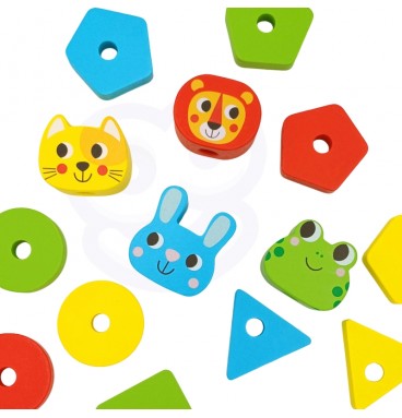 WOOPIE GREEN Montessori dėlionė Piramidė Gyvūnai 27 detalės FSC