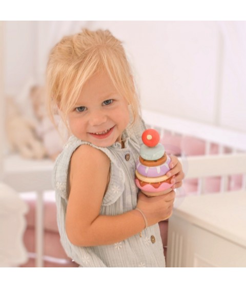 WOOPIE GREEN medinė ledų Montessori dėlionė, 12 detalių, FSC