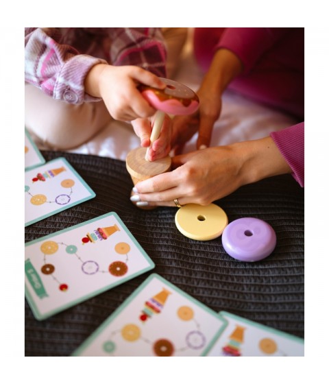 WOOPIE GREEN medinė ledų Montessori dėlionė, 12 detalių, FSC