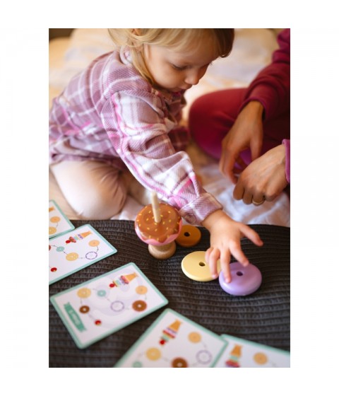 WOOPIE GREEN medinė ledų Montessori dėlionė, 12 detalių, FSC