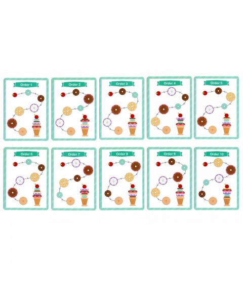 WOOPIE GREEN medinė ledų Montessori dėlionė, 12 detalių, FSC