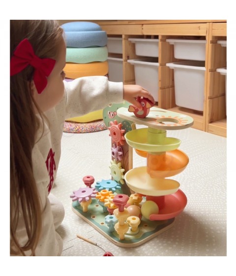 WOOPIE GREEN Montessori kamuoliukų takelis-aktyvumo medis 4 viename FSC