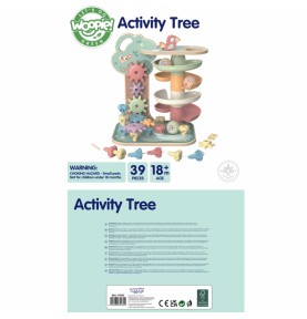 WOOPIE GREEN Montessori kamuoliukų takelis-aktyvumo medis 4 viename FSC