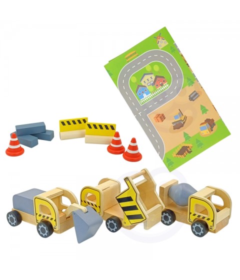 WOOPIE GREEN Medinis statybvietės 5 viename mobilus kranas XXL statybinės transporto priemonės 13 vnt. FSC