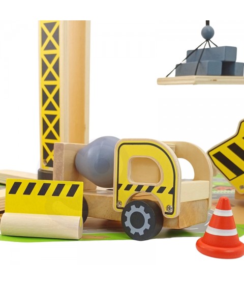 WOOPIE GREEN Medinis statybvietės 5 viename mobilus kranas XXL statybinės transporto priemonės 13 vnt. FSC