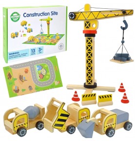 WOOPIE GREEN Medinis statybvietės 5 viename mobilus kranas XXL statybinės transporto priemonės 13 vnt. FSC
