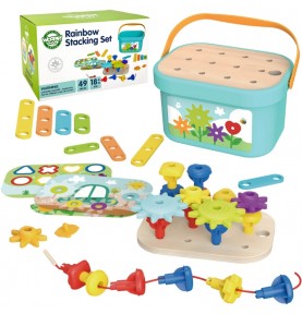 WOOPIE GREEN Montessori 12 viename variklio konstruktoriaus dėžė FSC