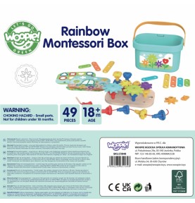 WOOPIE GREEN Montessori 12 viename variklio konstruktoriaus dėžė FSC