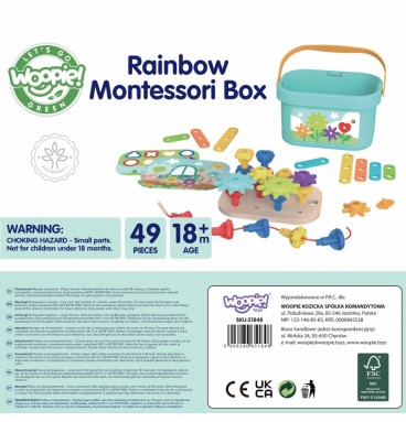 WOOPIE GREEN Montessori 12 viename variklio konstruktoriaus dėžė FSC