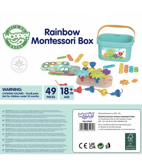 WOOPIE GREEN Montessori 12 viename variklio konstruktoriaus dėžė FSC