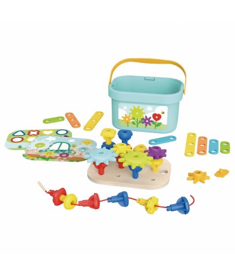 WOOPIE GREEN Montessori 12 viename variklio konstruktoriaus dėžė FSC