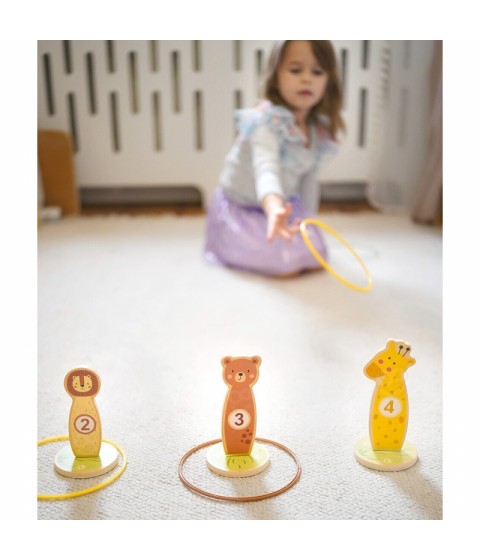 TOOKY TOY Mediniai įgūdžių žaidimo lankai „Mėtyk į taikinį“, 15 vnt.