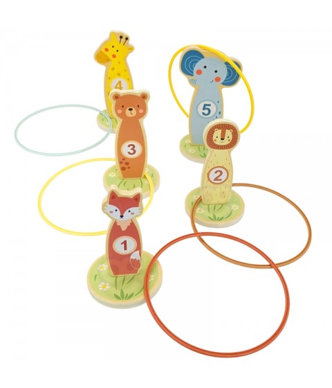 TOOKY TOY Mediniai įgūdžių žaidimo lankai „Mėtyk į taikinį“, 15 vnt.