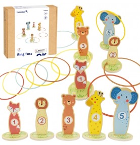 TOOKY TOY Mediniai įgūdžių žaidimo lankai „Mėtyk į taikinį“, 15 vnt.