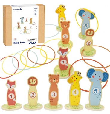TOOKY TOY Mediniai įgūdžių žaidimo lankai „Mėtyk į taikinį“, 15 vnt.