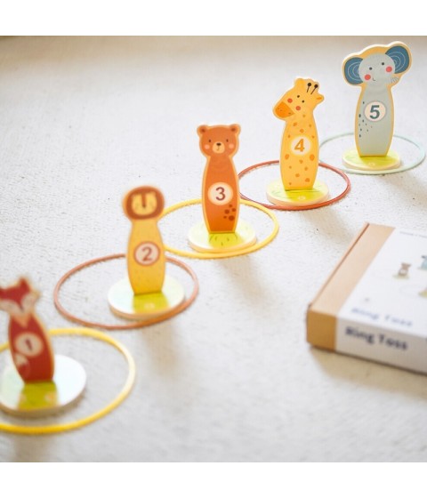 TOOKY TOY Mediniai įgūdžių žaidimo lankai „Mėtyk į taikinį“, 15 vnt.