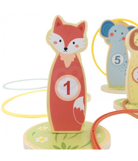 TOOKY TOY Mediniai įgūdžių žaidimo lankai „Mėtyk į taikinį“, 15 vnt.