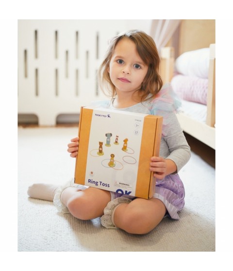 TOOKY TOY Mediniai įgūdžių žaidimo lankai „Mėtyk į taikinį“, 15 vnt.