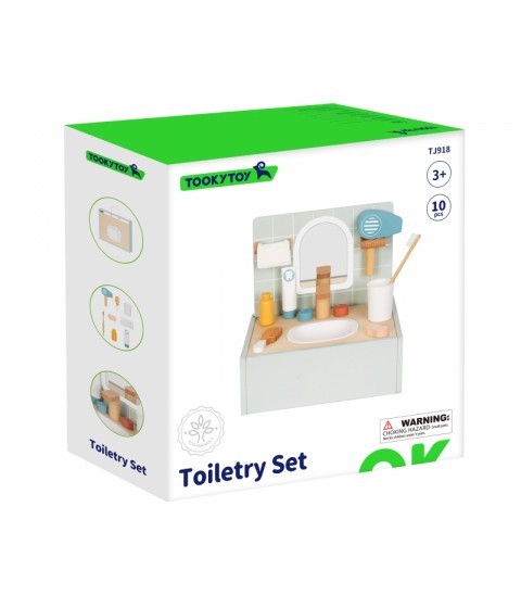 TOOKY TOY tualetas vonios kambariui Medinis tualetas vonios kambariui su priedais