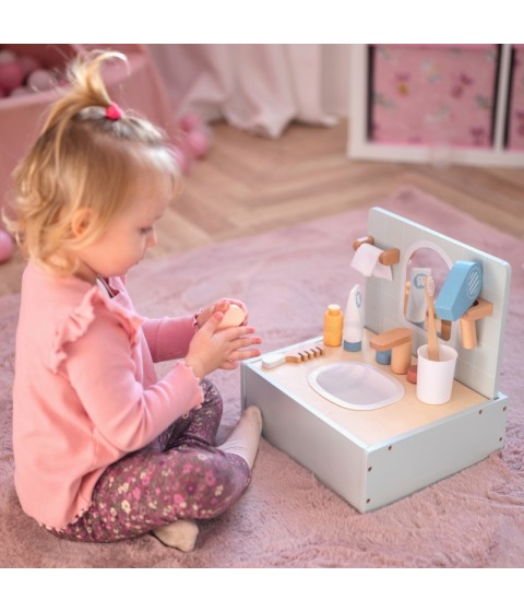 TOOKY TOY tualetas vonios kambariui Medinis tualetas vonios kambariui su priedais