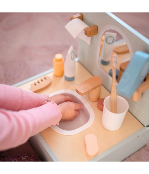TOOKY TOY tualetas vonios kambariui Medinis tualetas vonios kambariui su priedais