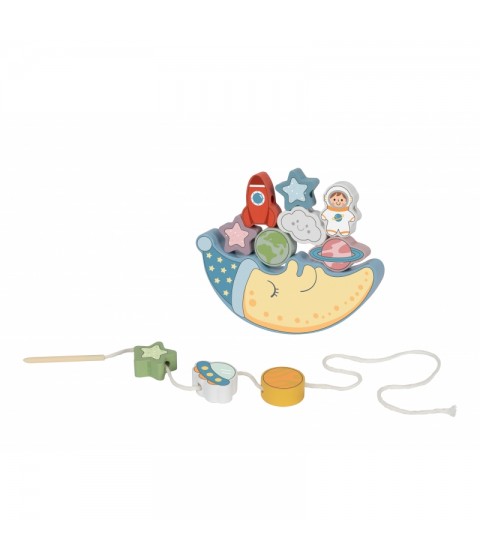 TOOKY TOY Medinis dėlionės rinkinys „Cosmic Miegantis mėnulis“ Montessori Kosmosas