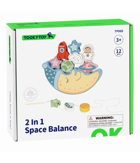 TOOKY TOY Medinis dėlionės rinkinys „Cosmic Miegantis mėnulis“ Montessori Kosmosas