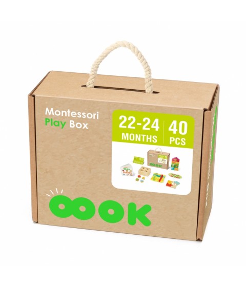 TOOKY TOY Žaislų dėžutė XXL Montessori edukacinė 7in1 sensorinė dėžutė 22-24 mėnesių