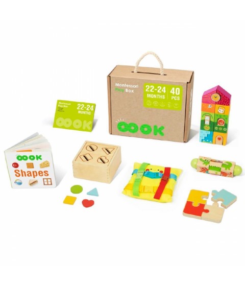 TOOKY TOY Žaislų dėžutė XXL Montessori edukacinė 7in1 sensorinė dėžutė 22-24 mėnesių